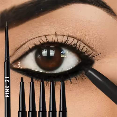 5 Pack Waterproof Black Eyeliner Pencil Set